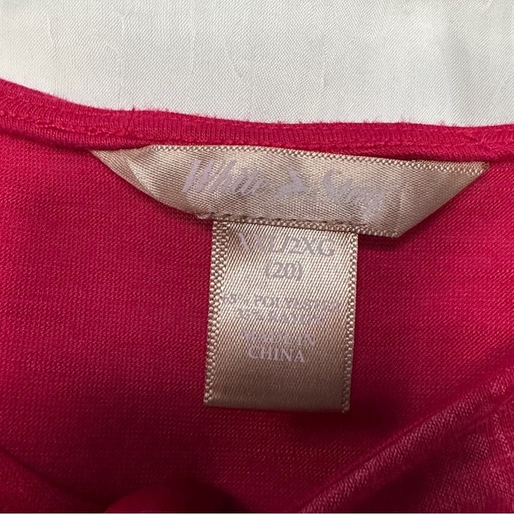 3/$20 💥 White Stag Pink Floral Burnout Print Relaxed Fit 3/4 Sleeve Blouse - Picture 8 of 17